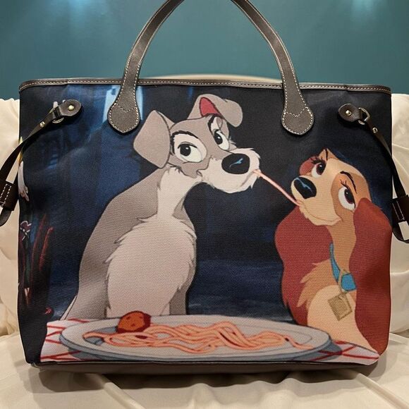 Boutique Handbags - Disney Lady and the Tramp Durable Canvas Straps Tote NEW Disney Dog Bag